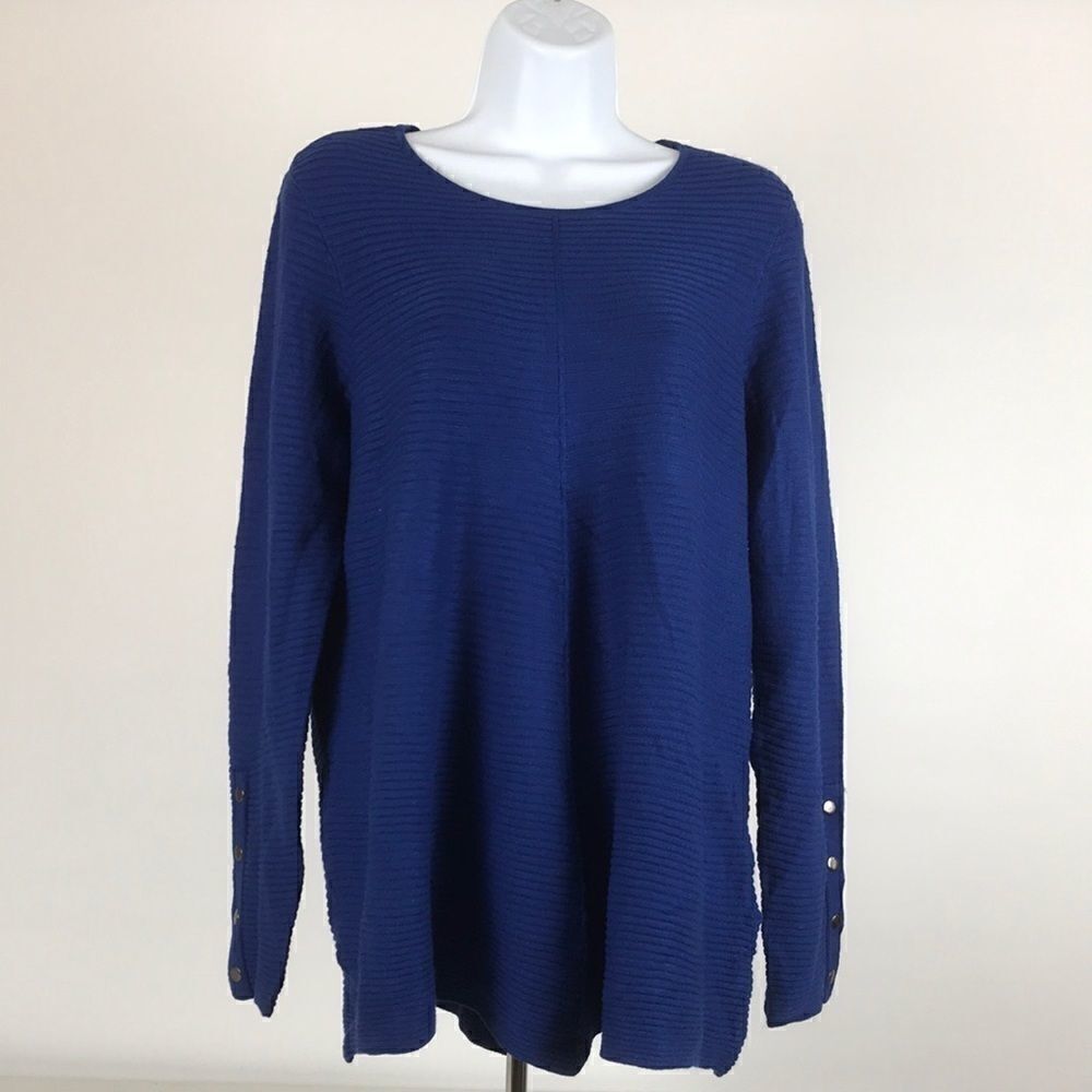 Allfani Textured Button Sleeve Sweater womens size 0X